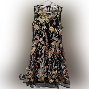 Anthropologie black patterned dress